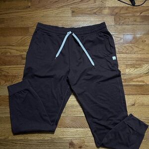 Vuori Dark Brown Joggers with White Drawstring